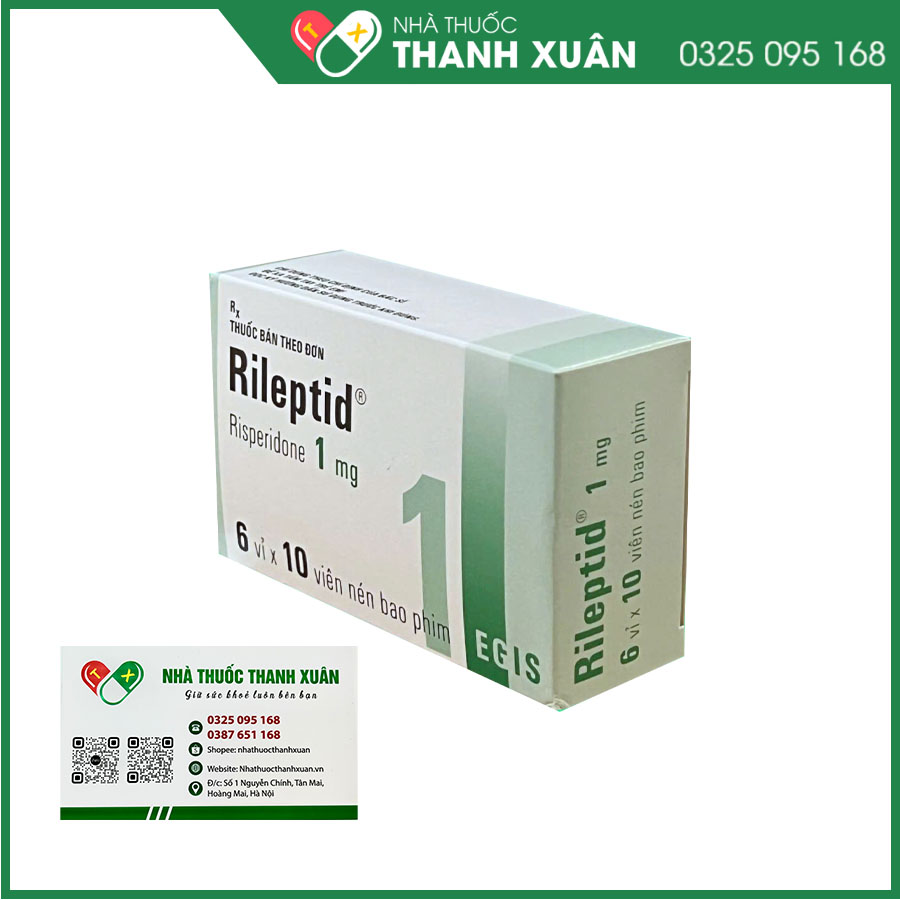 Rileptid 1mg điều trị tâm thần phân liệt, trầm cảm, lo âu hoặc rối loạn hành vi ở trẻ em và thanh niên